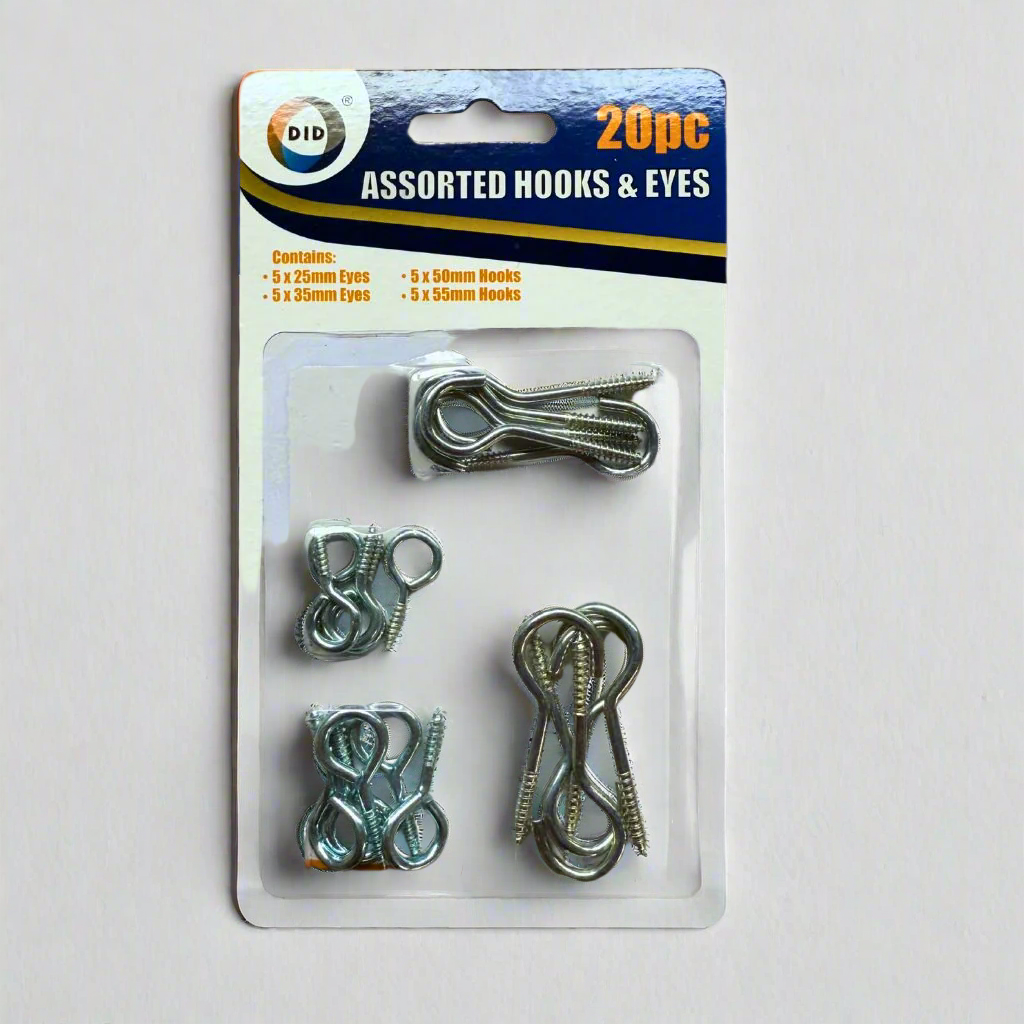 20 Piece Assorted Equipment Hanging Hook & Eye Set