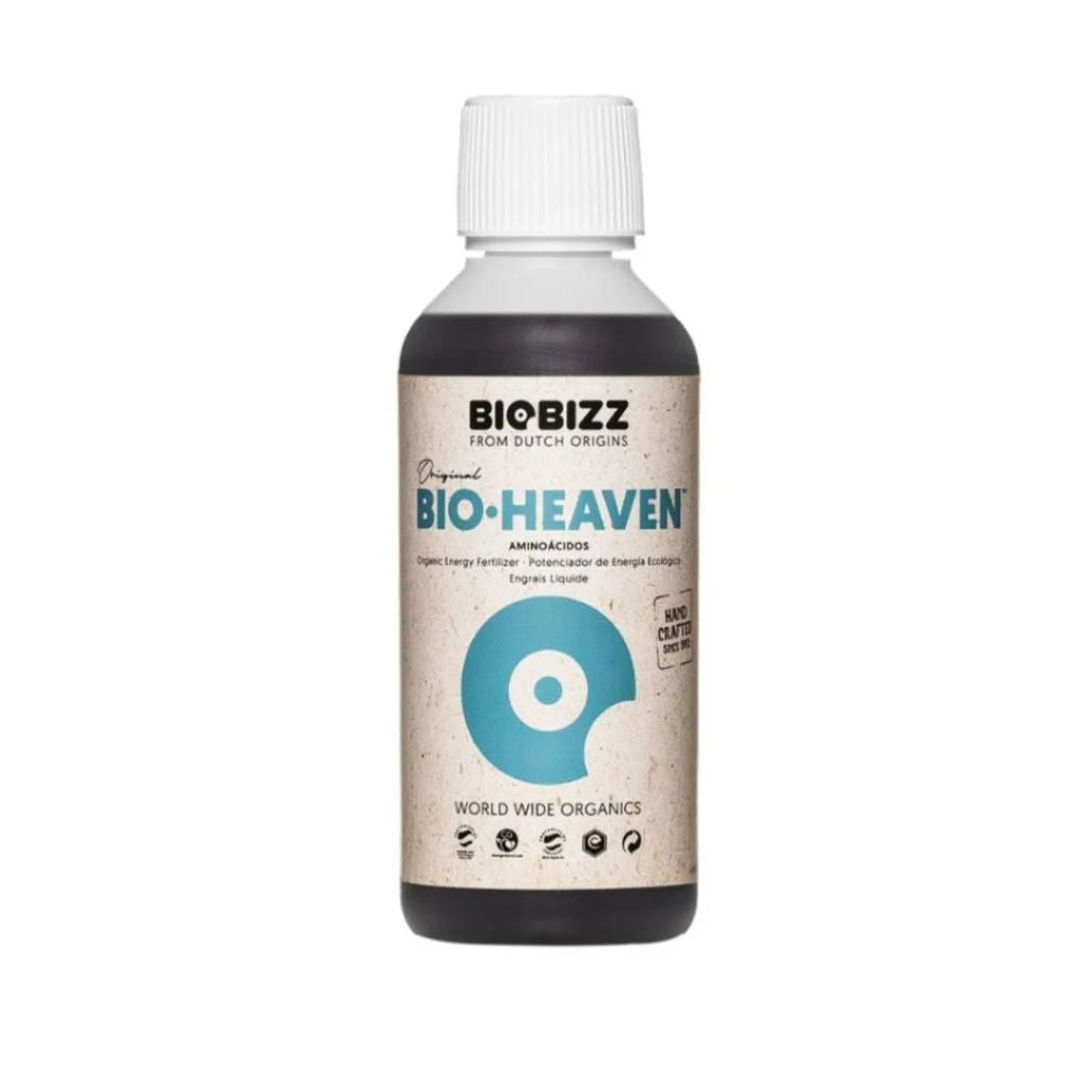 BioBizz Bio Heaven fertilizer bottle on a white background