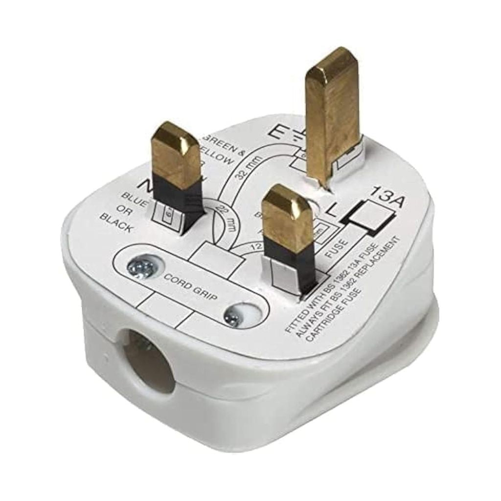 Fused 3 Pin Tough Plug 13A White