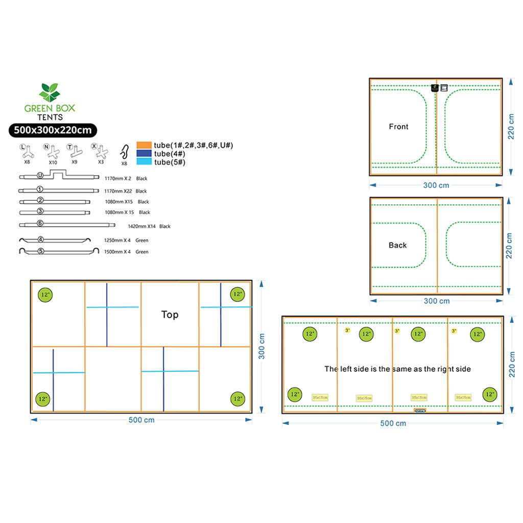 Green Box Tent 500 x 300 x 220 (With Wood Crate)