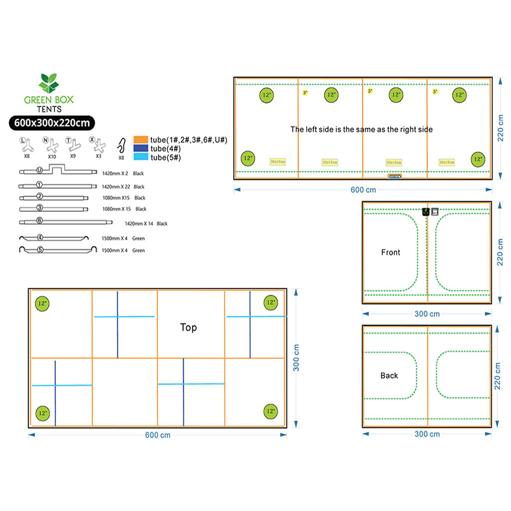 Green Box Tent 600 x 300 x 220 (With Wood Crate)