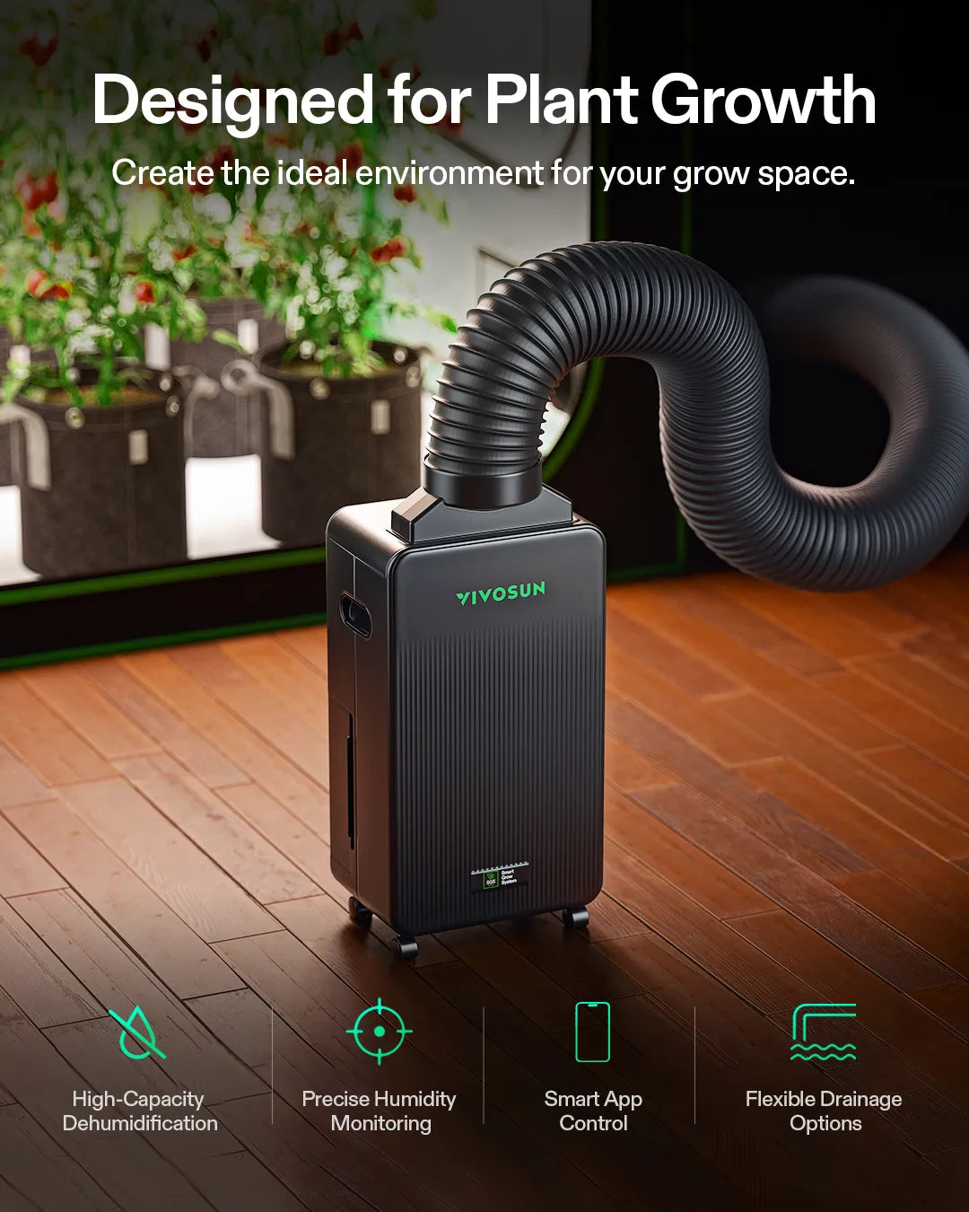 VIVOSUN AeroDrain D12 Inteligent Dehumidifier