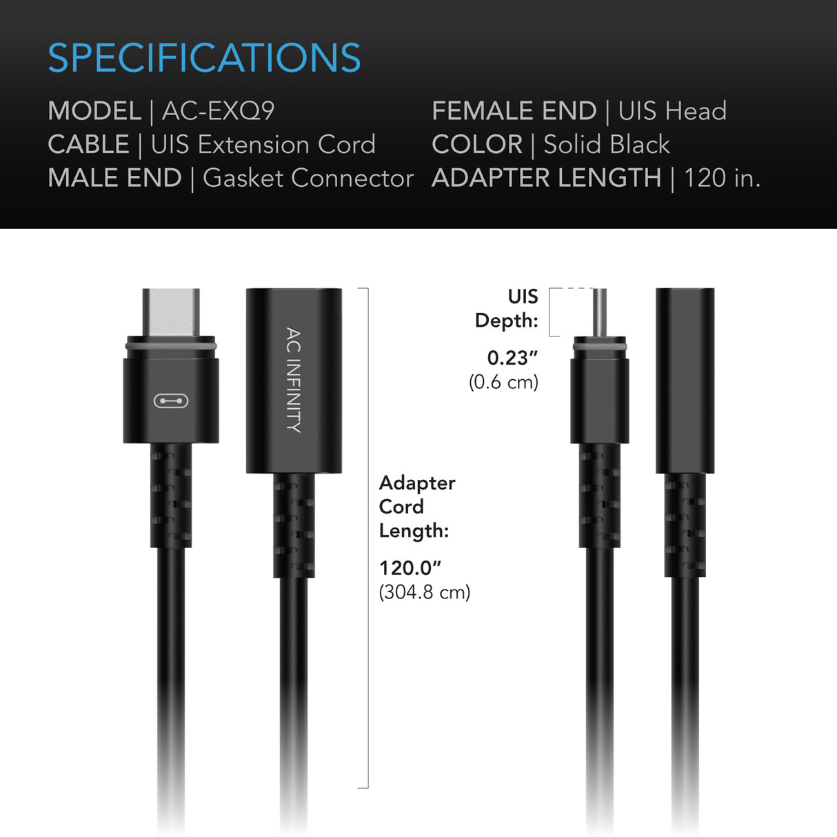 AC Infinity UIS AI+ Extension Cable (Female to Male)