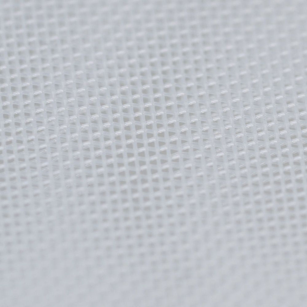 A close-up of a Mother Terps Bubble Bag white mesh fabric texture with a fine grid pattern.
