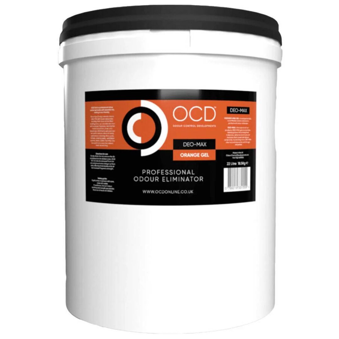 OCD-orange-Gel-22-litre with black lid labeled 'OCD' on a white background