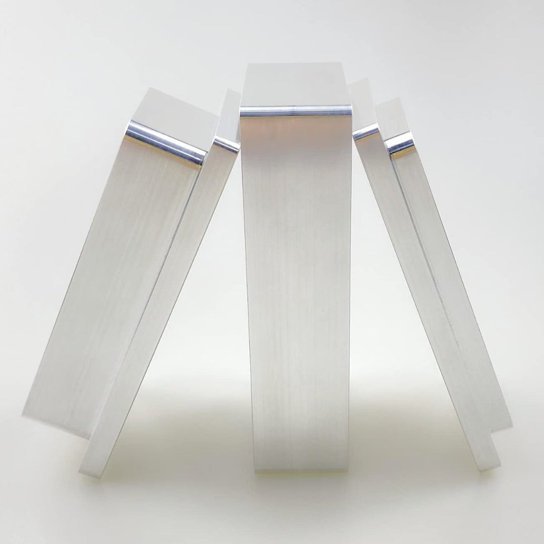 brushed metal 2" x 4" rosin pre-press mould on a white background