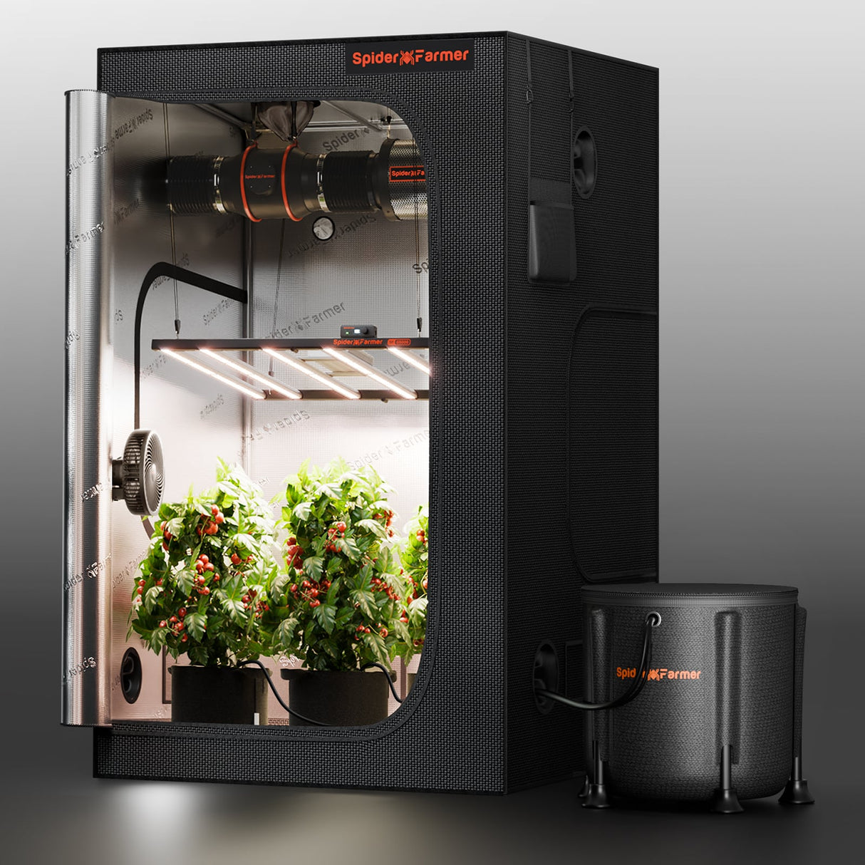 spider farmer dripper system with grow tent