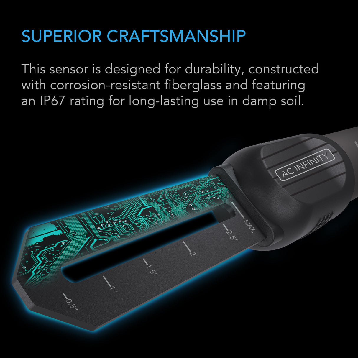 Soil Sensor for Controller AI+, Monitors Moisture and Saturation