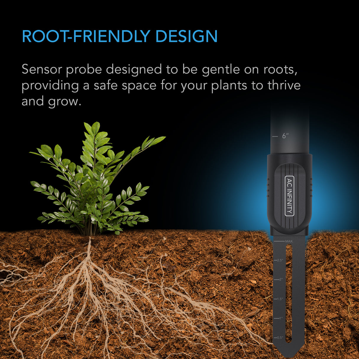 Soil Sensor for Controller AI+, Monitors Moisture and Saturation b