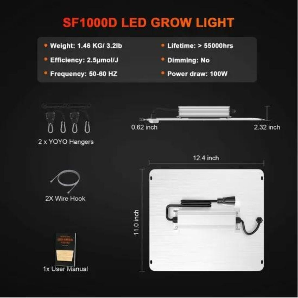 Spider Farmer SF1000D 100w LED Grow Light