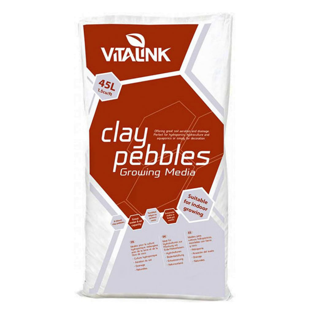 vitalink clay pebbles hydrocorn hydroton growing media 45L hydroponics aquaponics