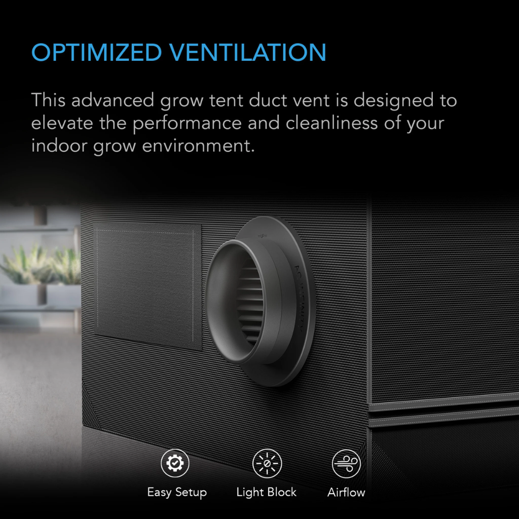 AC Infinity Light-Blocking & Dust-Resistant Duct Vent Attachment - 2 Pack