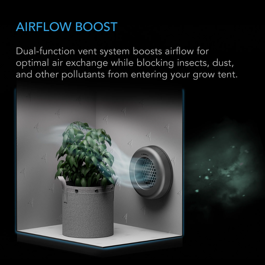 AC Infinity Light-Blocking & Dust-Resistant Duct Vent Attachment - 2 Pack