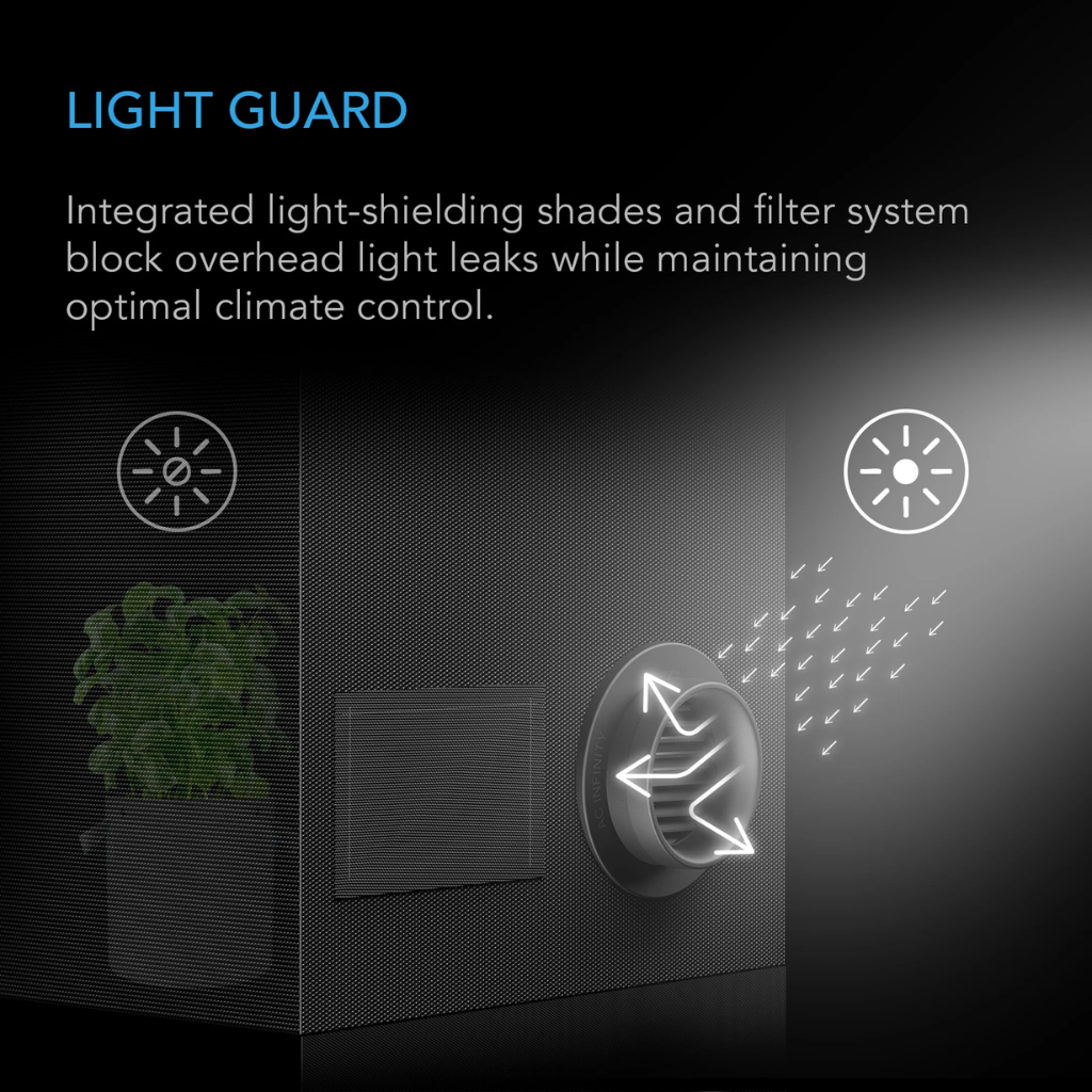 AC Infinity Light-Blocking & Dust-Resistant Duct Vent Attachment - 2 Pack