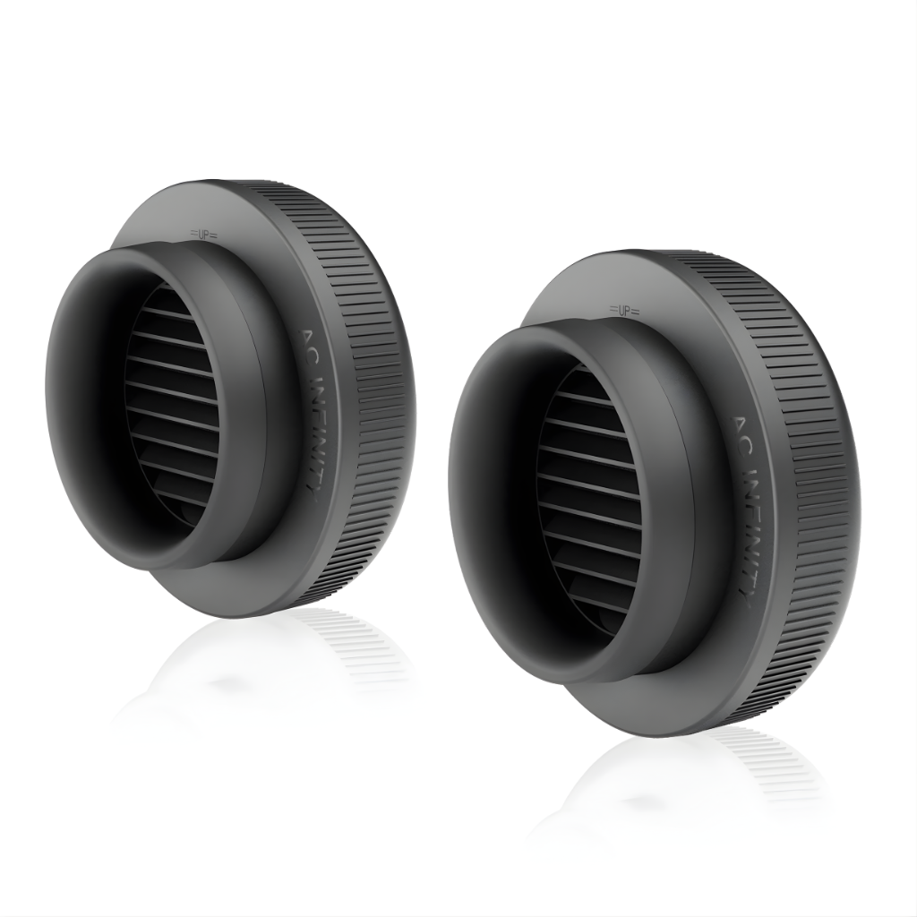 AC Infinity Light-Blocking & Dust-Resistant Duct Vent Attachment - 2 Pack