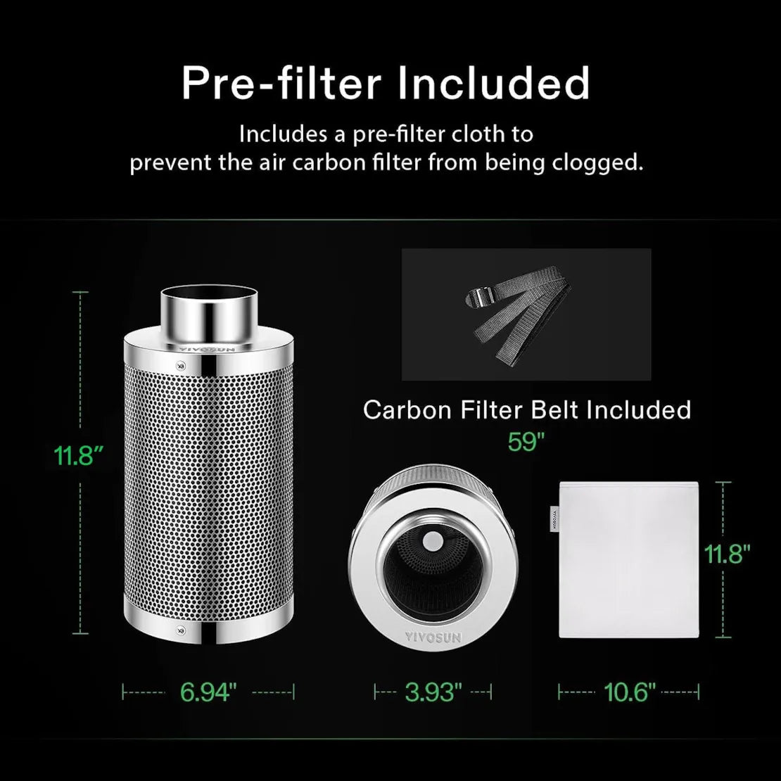 VIVOSUN AeroZesh S Inline Extraction Fan Kit