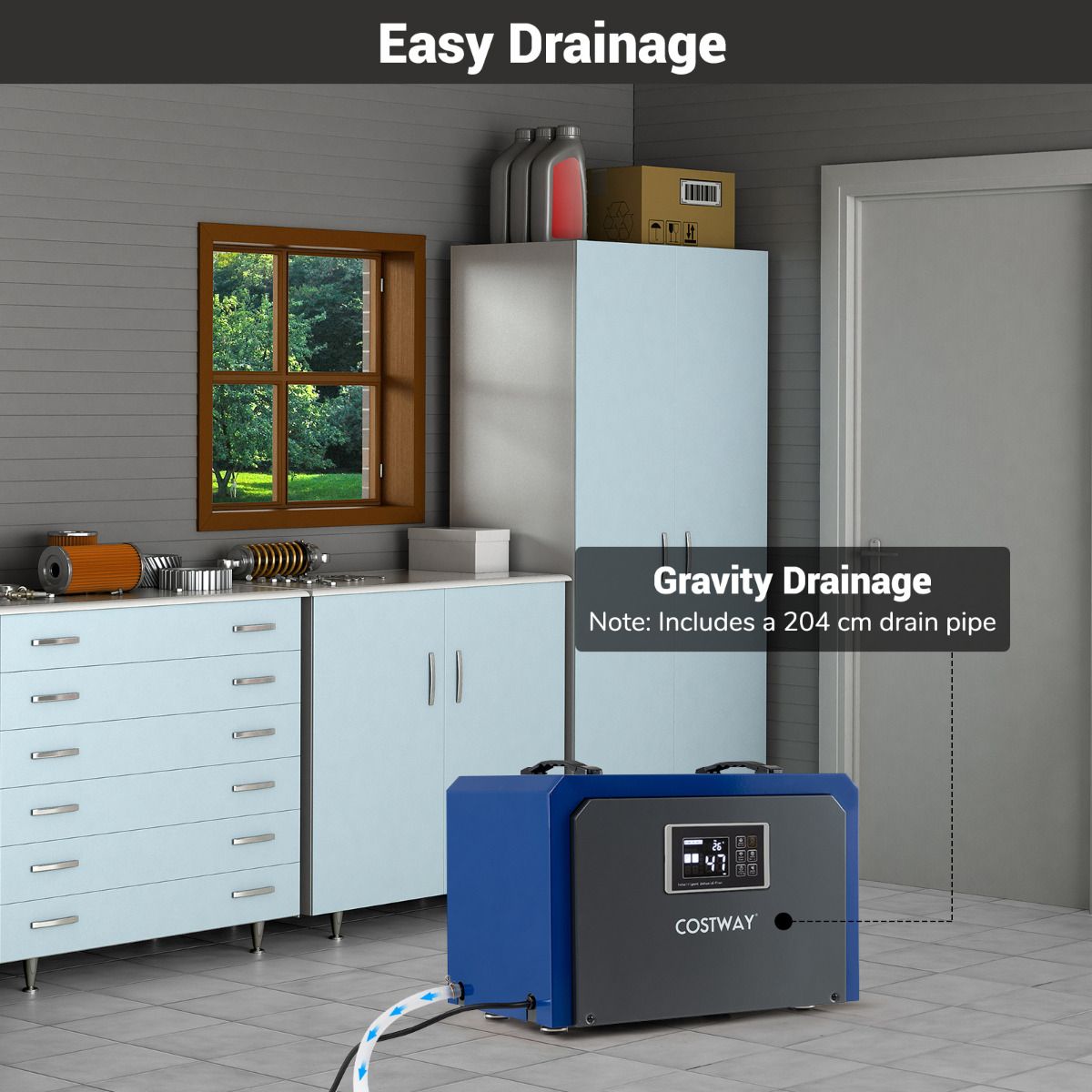60L Dehumidifier with Drain Hose and 24H Timer