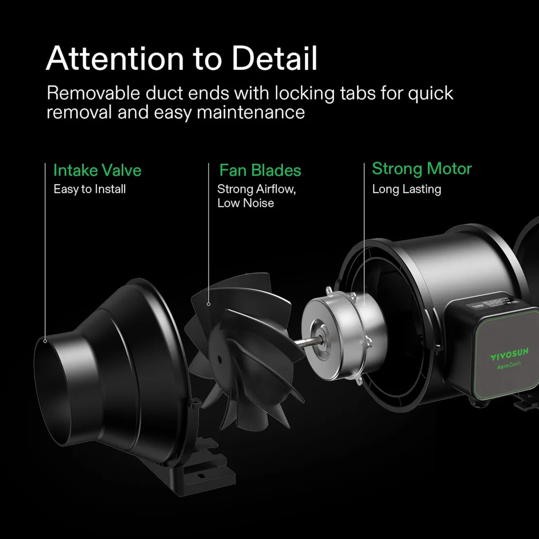 VIVOSUN AeroZesh S Inline Extraction Fan Kit