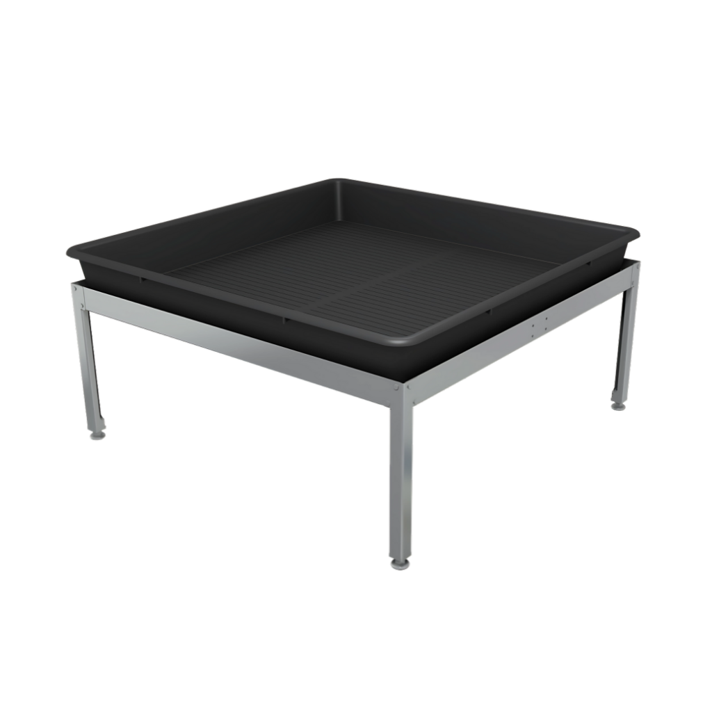 Metal Grow Bench Frame Raised Tray Runoff Irrigation Management