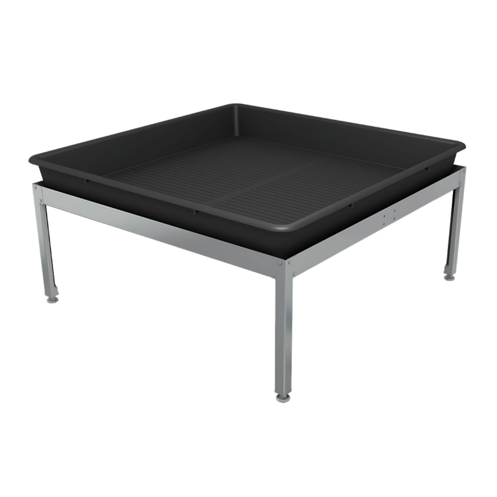 Metal Grow Bench Frame Raised Tray Runoff Irrigation Management