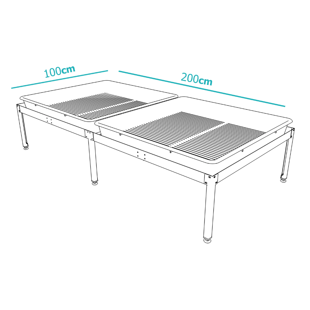 Metal Grow Bench Frame Raised Tray Runoff Irrigation Management