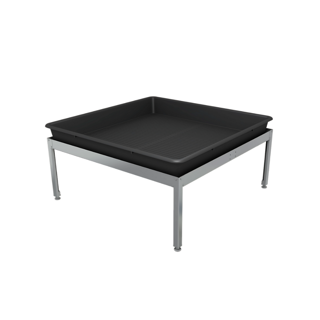 Metal Grow Bench Frame Raised Tray Runoff Irrigation Management