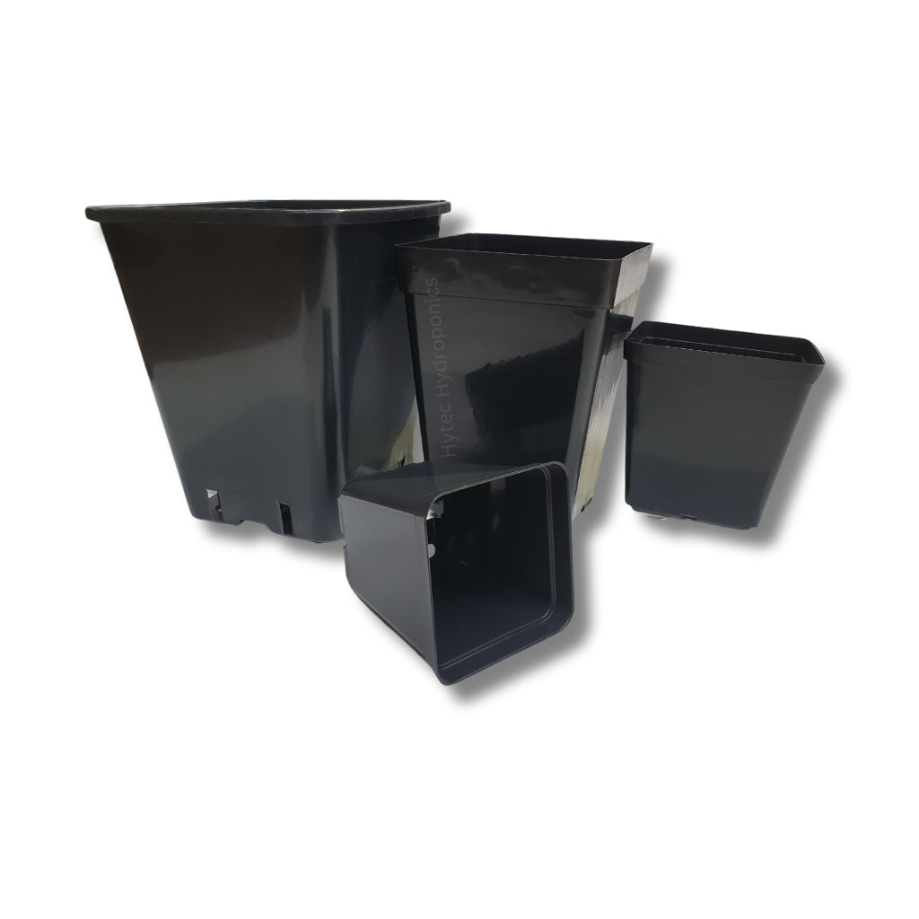 Range of Small Plant Pots Black Square