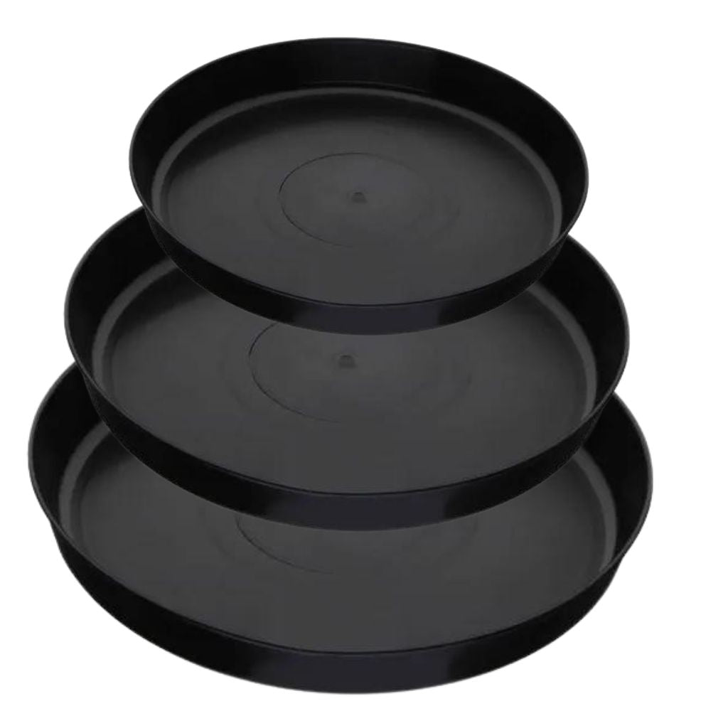 Range of Plant Pot Saucers Black Round