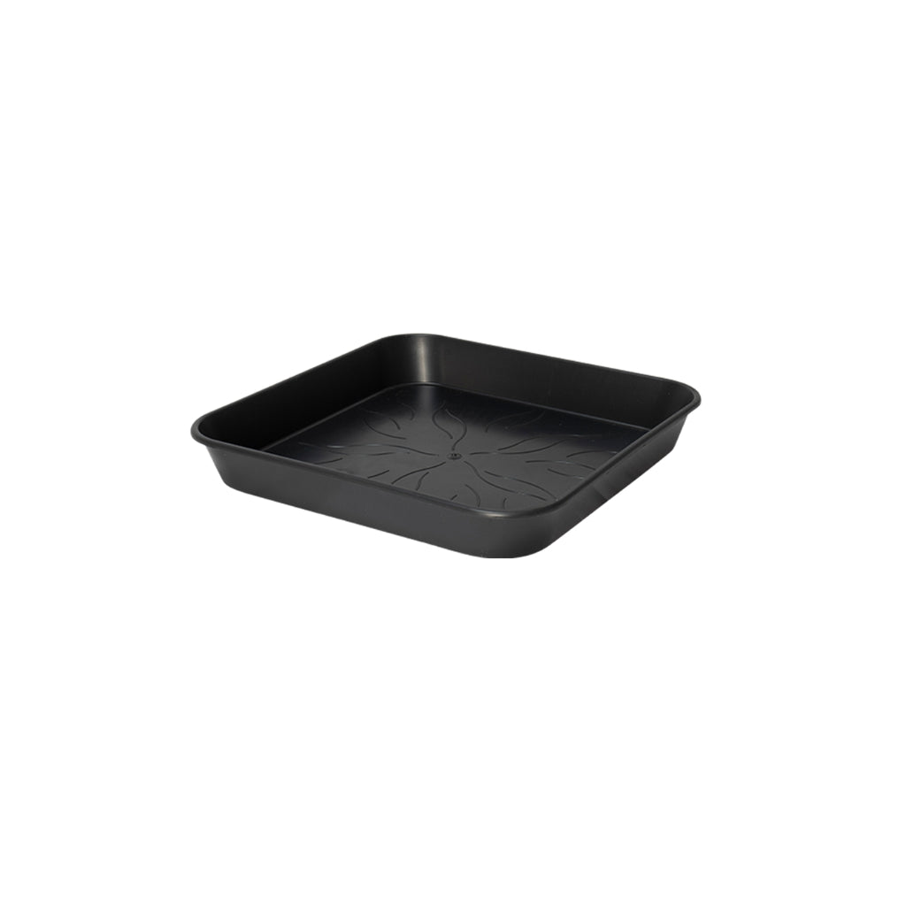 Range of Eco Square Plant Pot Saucers Black
