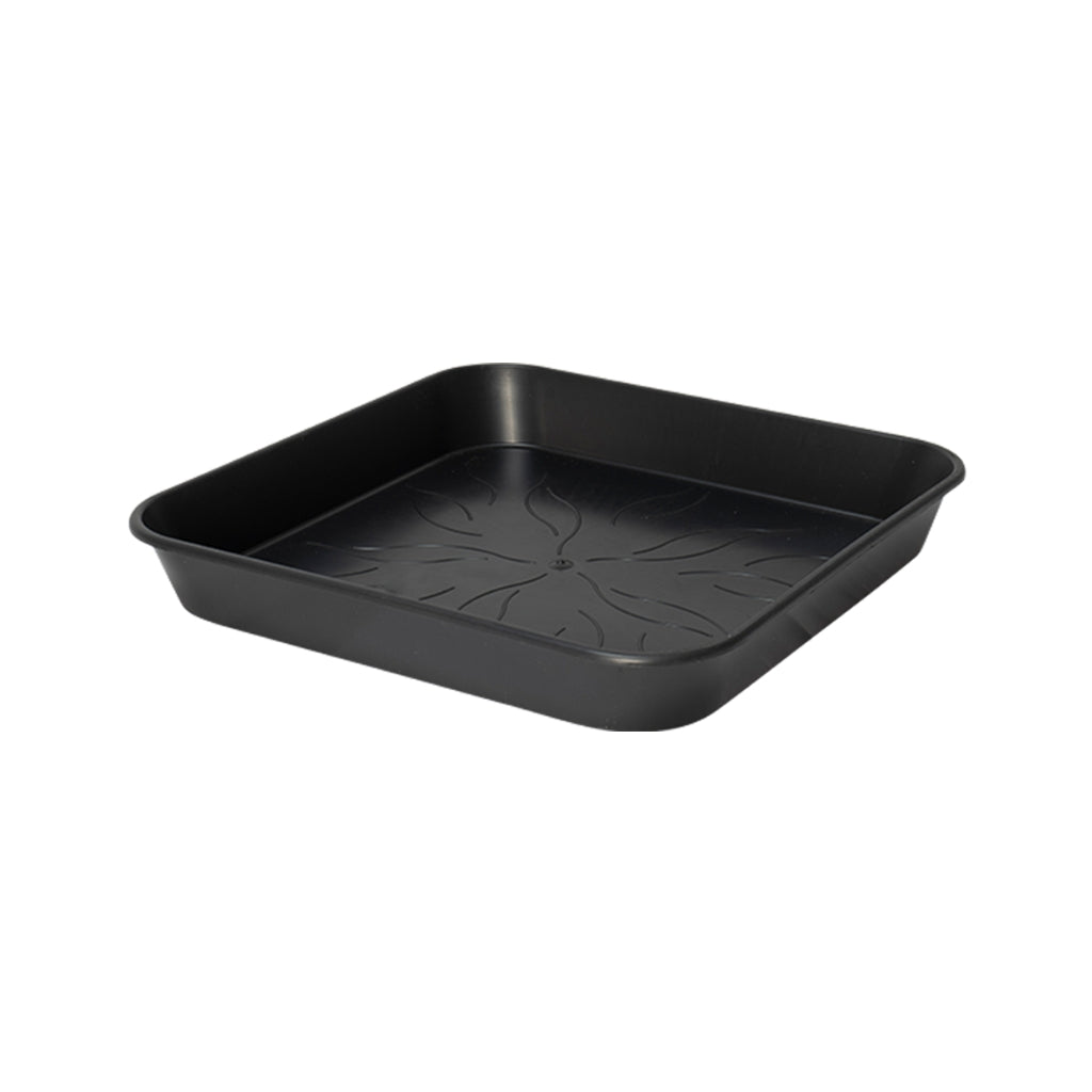 Range of Eco Square Plant Pot Saucers Black
