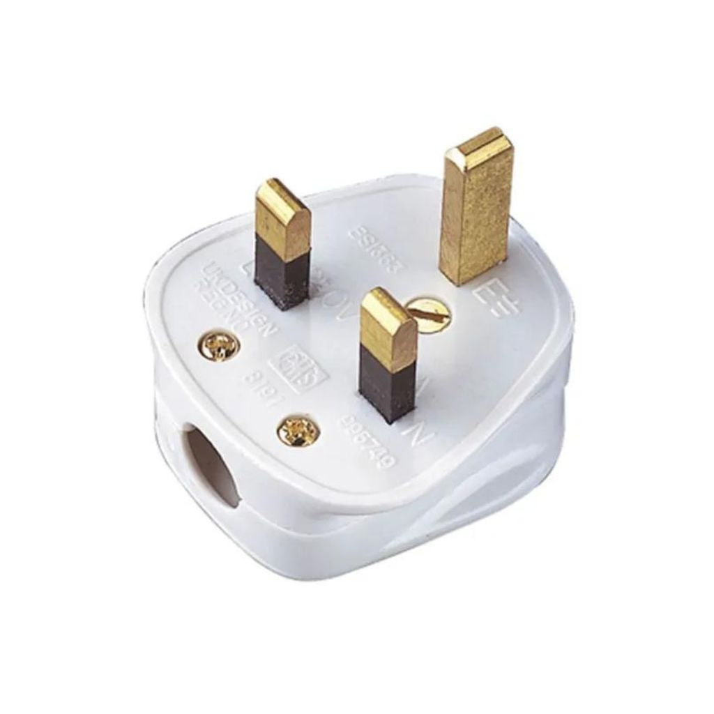 Fused 3 Pin Tough Plug 13A White