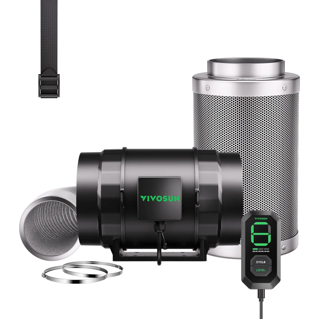 VIVOSUN AeroZesh S Inline Extraction Fan Kit