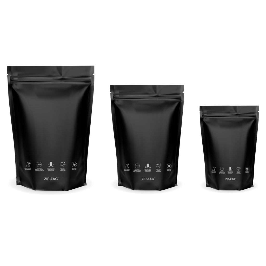 Zip-Zag Black Smell Proof Storage Bag