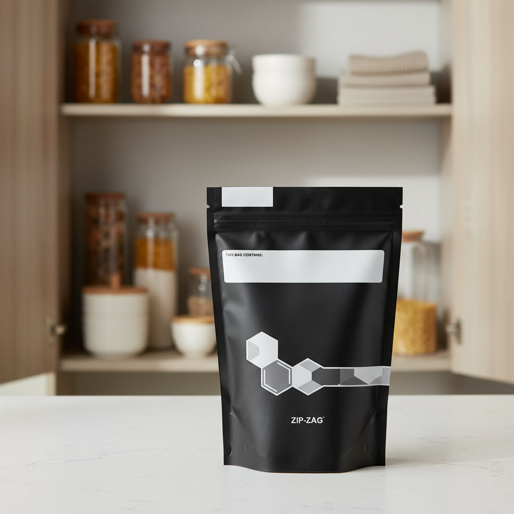 Zip-Zag Black Smell Proof Storage Bag