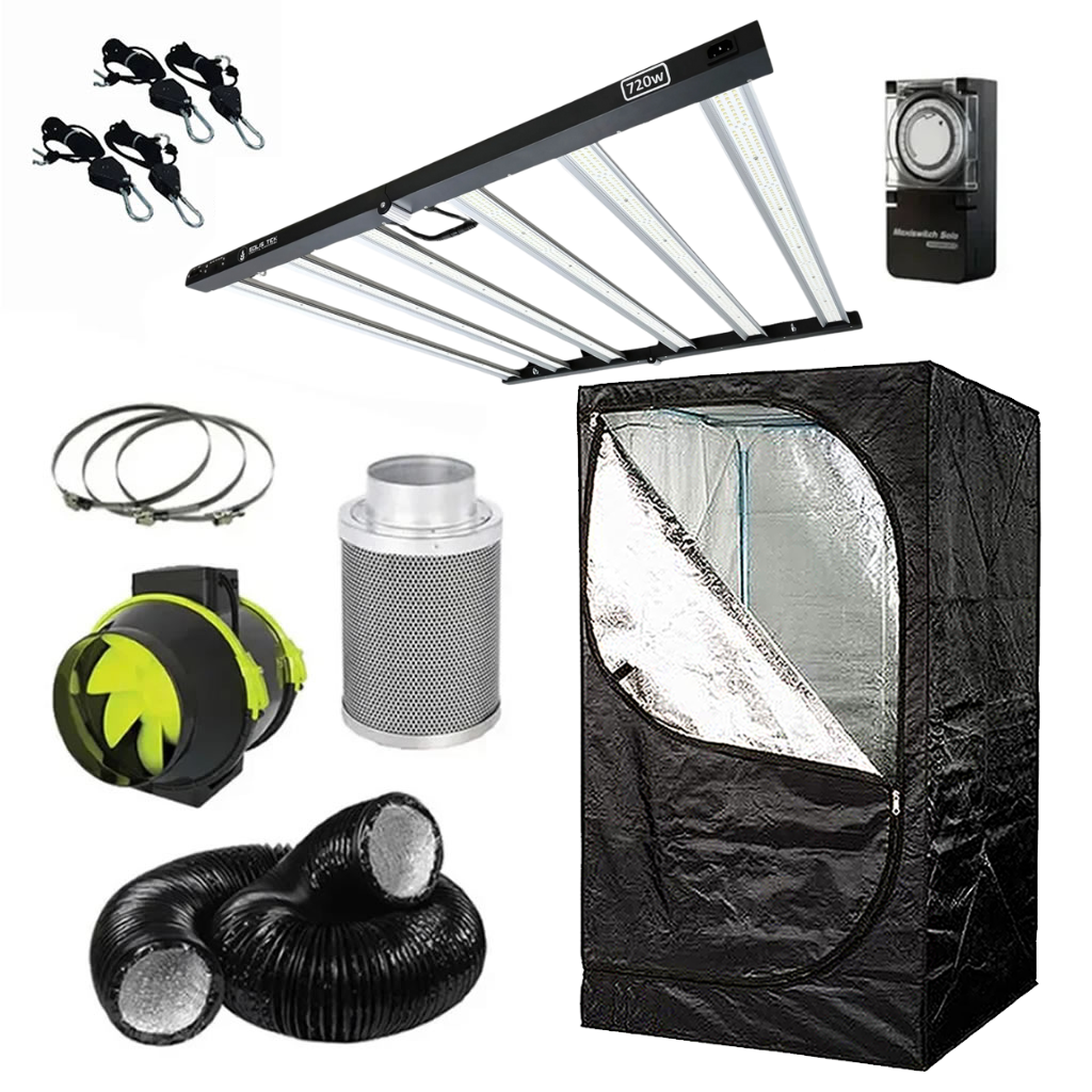 Solistek 720w LED 1.5m x 1.5m Grow Tent Kit tt max