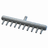 10-Wege-Luft- oder Wasserverteiler mit 4-mm-Auslässen 