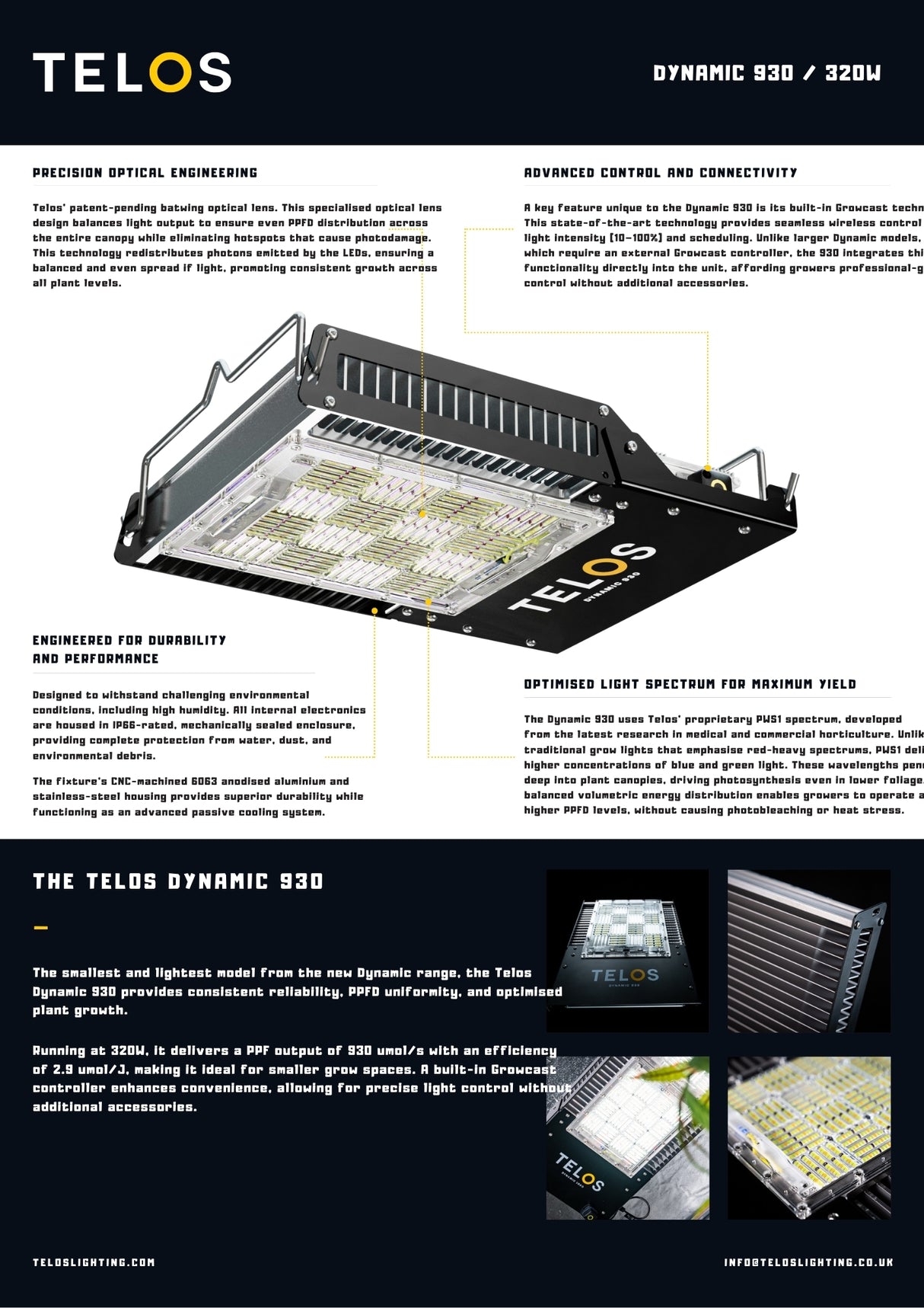Telos Dynamic 930 - 320w LED Grow Light