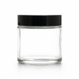 65ml 4 gram Clear glass jar with black lid