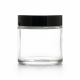 65ml 4 gram Clear glass jar with black lid