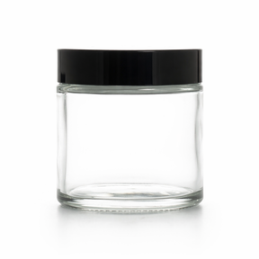65ml 4 gram Clear glass jar with black lid