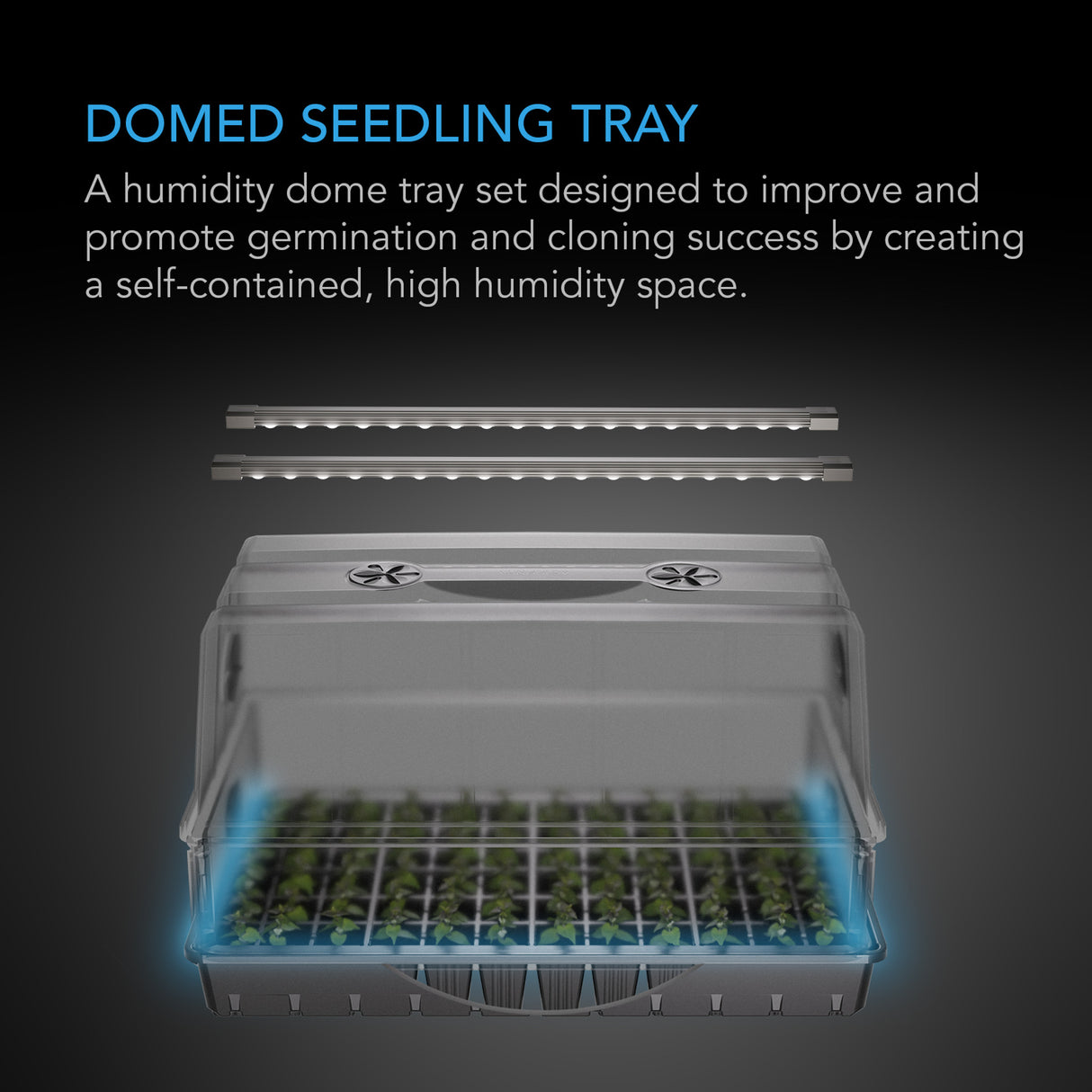 AC Infinity High Dome Propagation Kit 6x12" Tray With LEDs