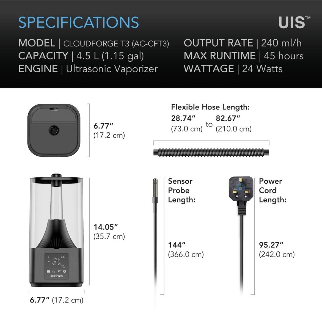 AC Infinity Cloudforge T3 Humidifier 4.5L