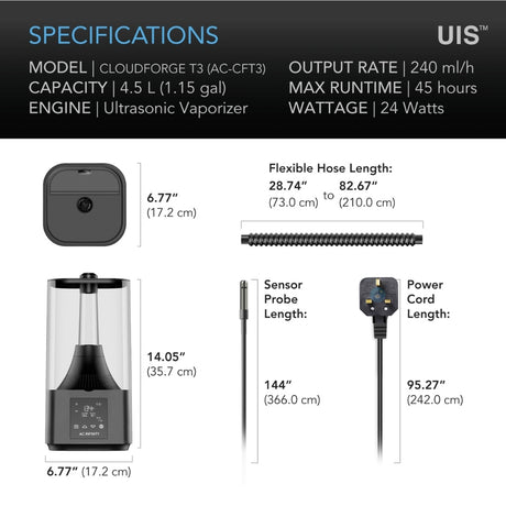 AC Infinity Cloudforge T3 Luftbefeuchter 4,5L