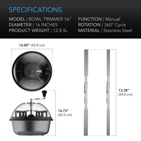 AC Infinity Twist Spin Manual Bowl Trimmer 16"