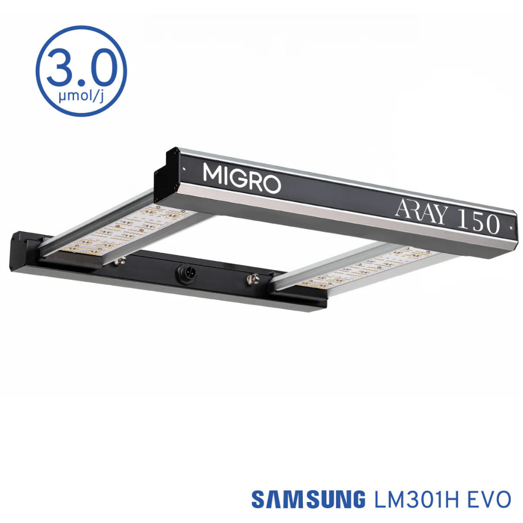 Migro Aray 150 LED light fixture with Samsung LM301H EVO on a white background