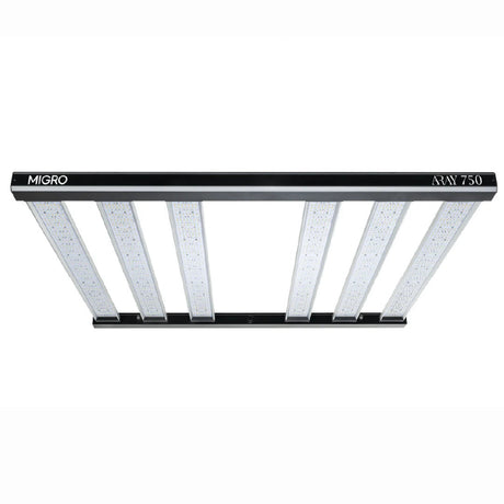 LED grow light with 'Migro' branding on a white background