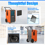 73 L/Day Industrial Dehumidifier with Drain Hose and Timer
