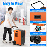 73 L/Day Industrial Dehumidifier with Drain Hose and Timer