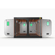 Green-Qube: GQ3060L - 3m x 6m x 2.2m hydroponic grow tent with open doors showing ducting ports