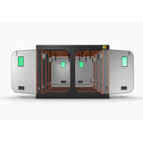 Green-Qube: GQ4080L - 4m x 8m x 2.2m hydroponic grow tent with open doors showing ducting ports
